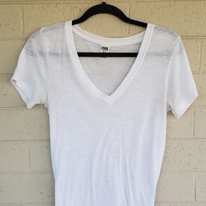White Vneck Tee